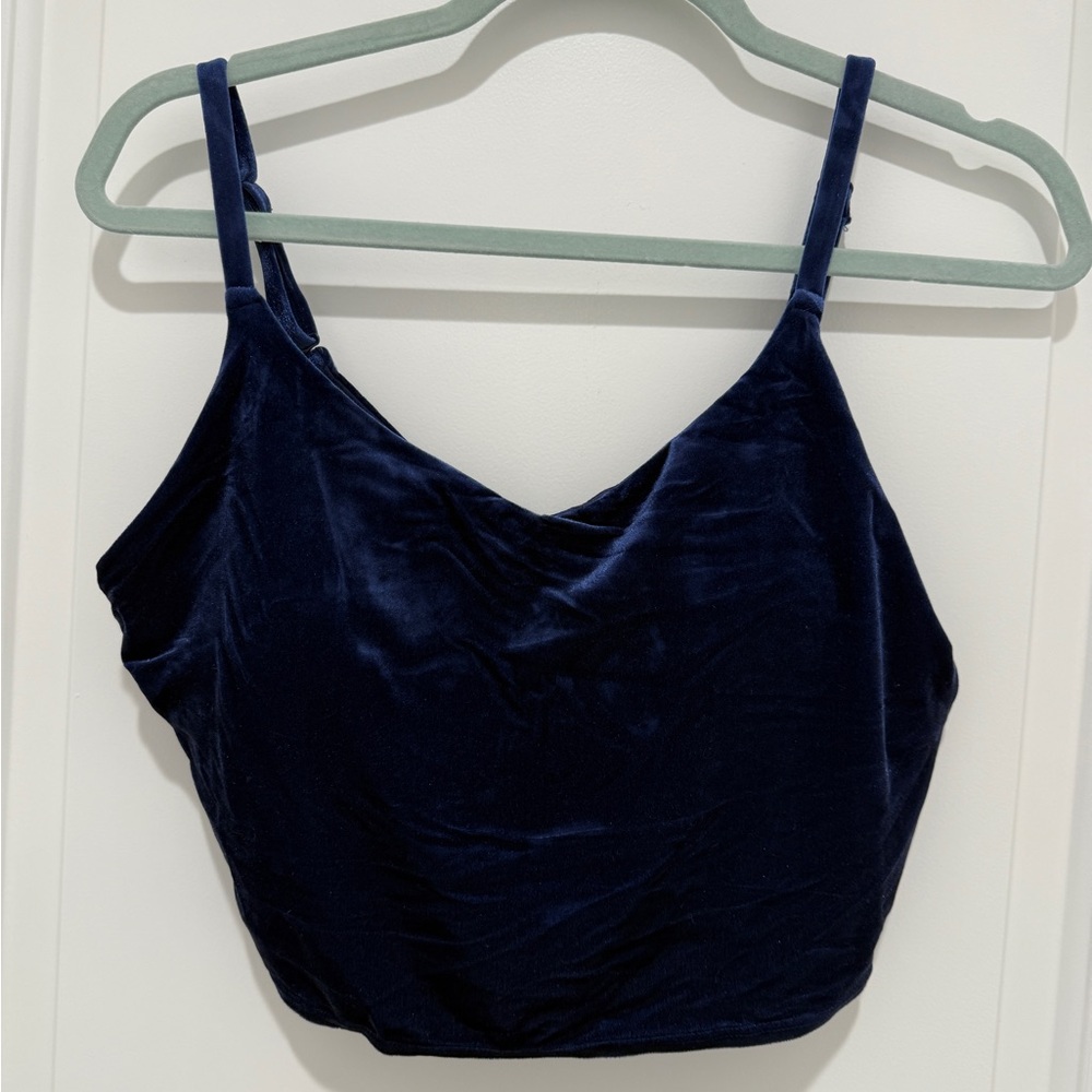 NWT Athleta Elation V-Neck Navy Velvet Crop